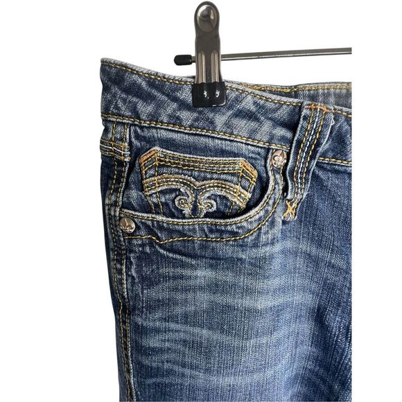 Twenty X Houston Low Rise Bootcut Denim Jeans With Stitching On Pockets - Picture 2 of 7